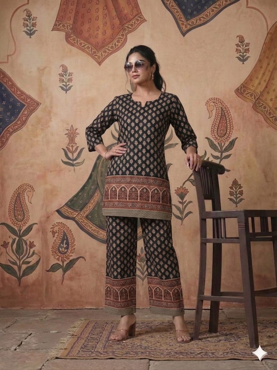BEAUTIFUL CROSS PRINTED COORDS SET