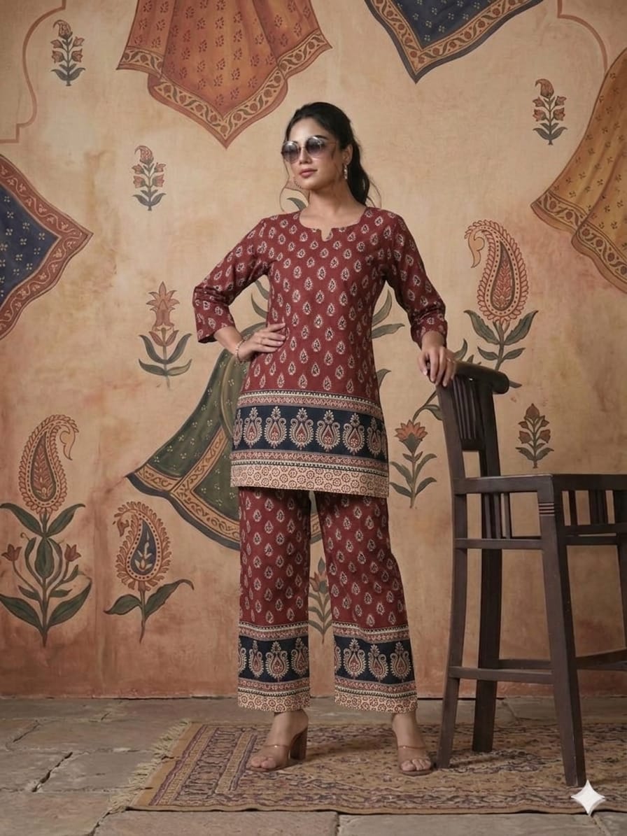 BEAUTIFUL CROSS PRINTED COORDS SET