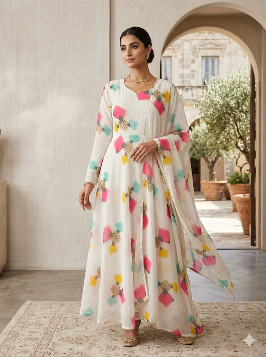 launching New 💃🏻 Multipal Colourfull 🙆🏼‍♀️flower 😘😘Maxy gown with dupatta 👠