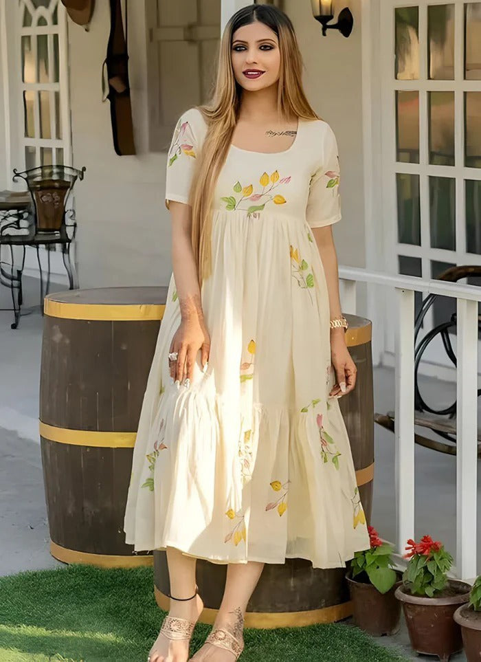😍 LAUNCHING  GOWN WITH MULTI PRINT FLOWERS❤️✨