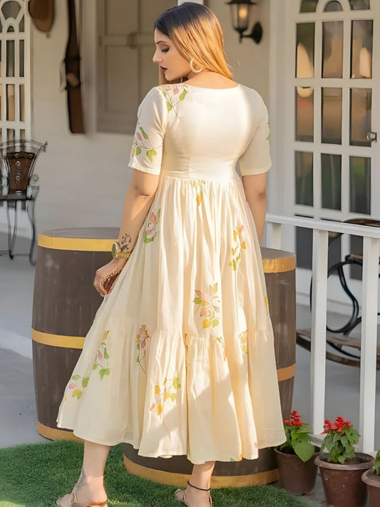 😍 LAUNCHING  GOWN WITH MULTI PRINT FLOWERS❤️✨