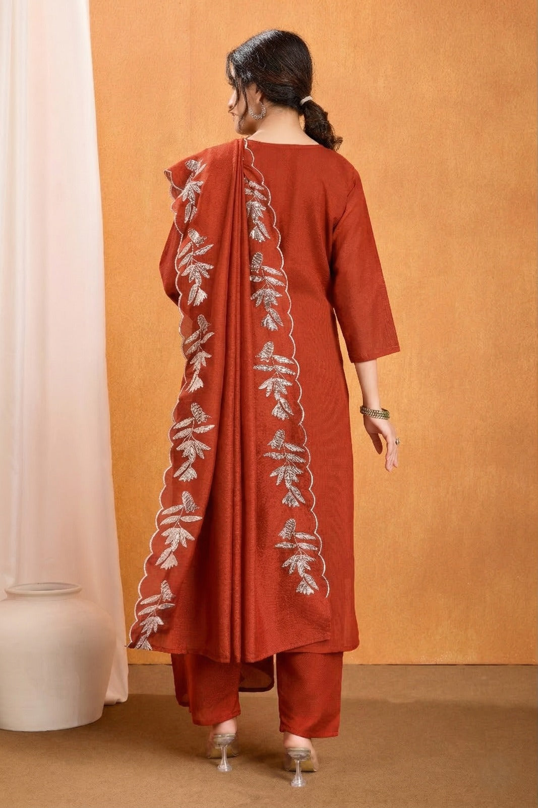 The Amethyst Peacock Silk-Georgette Ensemble