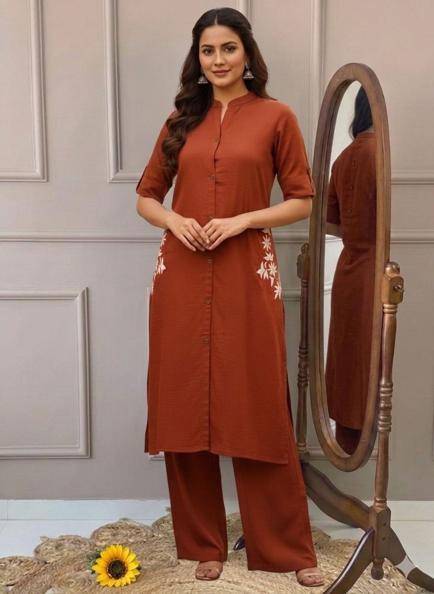 Launching designer Co-erd set in Aline pattern paried with Ankle length Pant Giving perfect outfit and deliberate choice about your look..👑👑