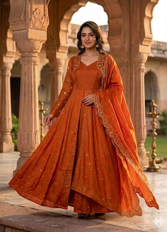 ✨presenting new  Our Stunning Anarkali in Radiant  Colours, Paired With a  Dupptta A Standout Ensemble For Wedding Function, Offering Elegance For Any Function Or Party! ✨⚡️