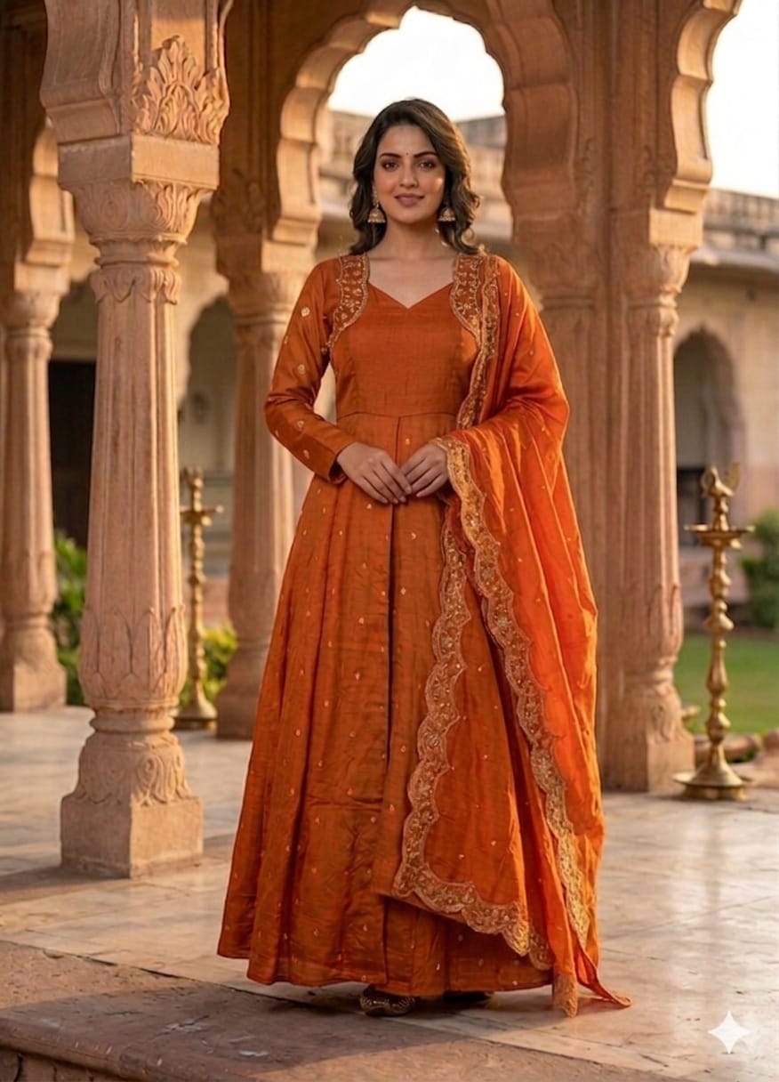 ✨presenting new  Our Stunning Anarkali in Radiant  Colours, Paired With a  Dupptta A Standout Ensemble For Wedding Function, Offering Elegance For Any Function Or Party! ✨⚡️