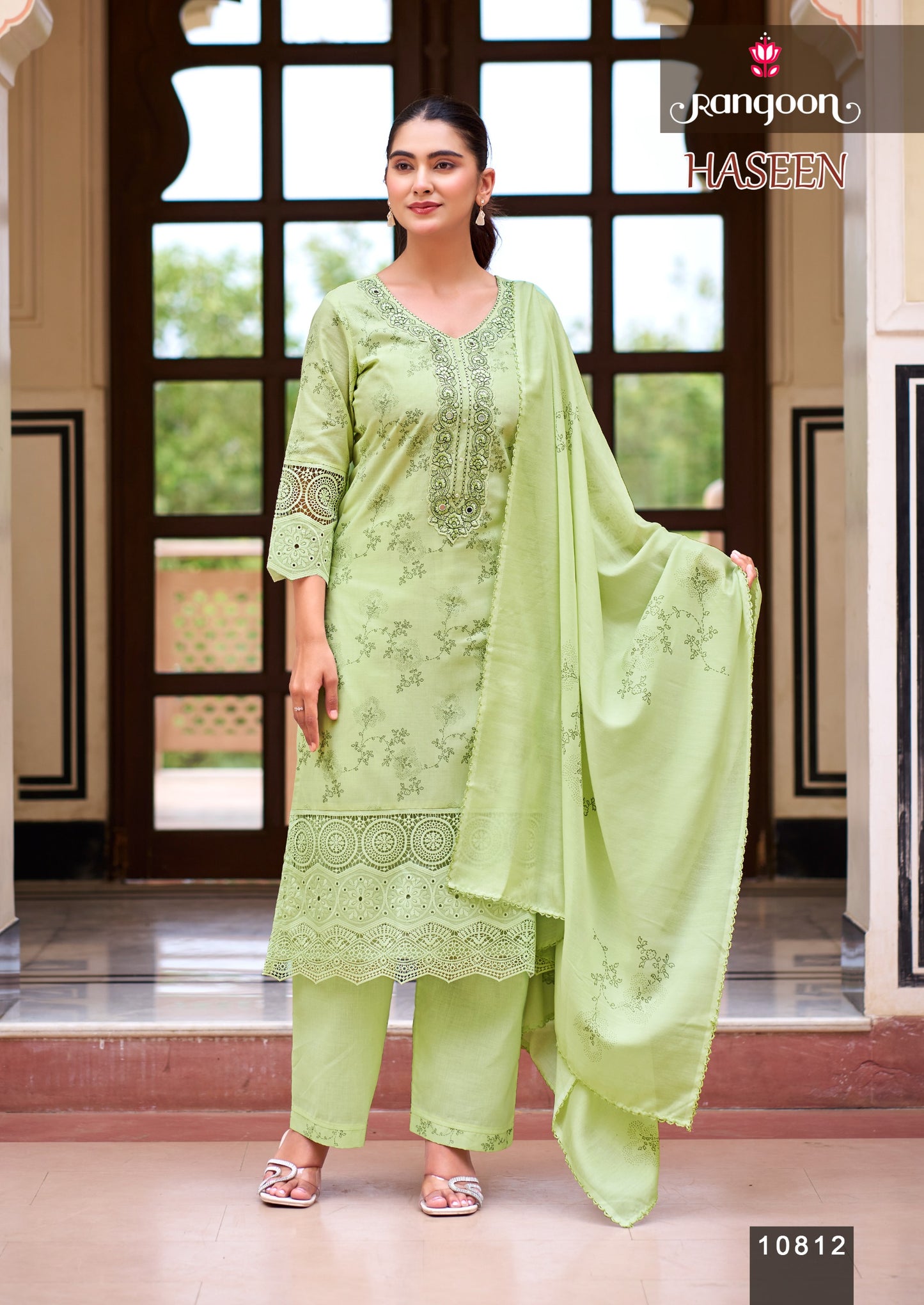 Rangoon "Haseen" Premium Cotton Schiffli & Embroidery salawar kameez