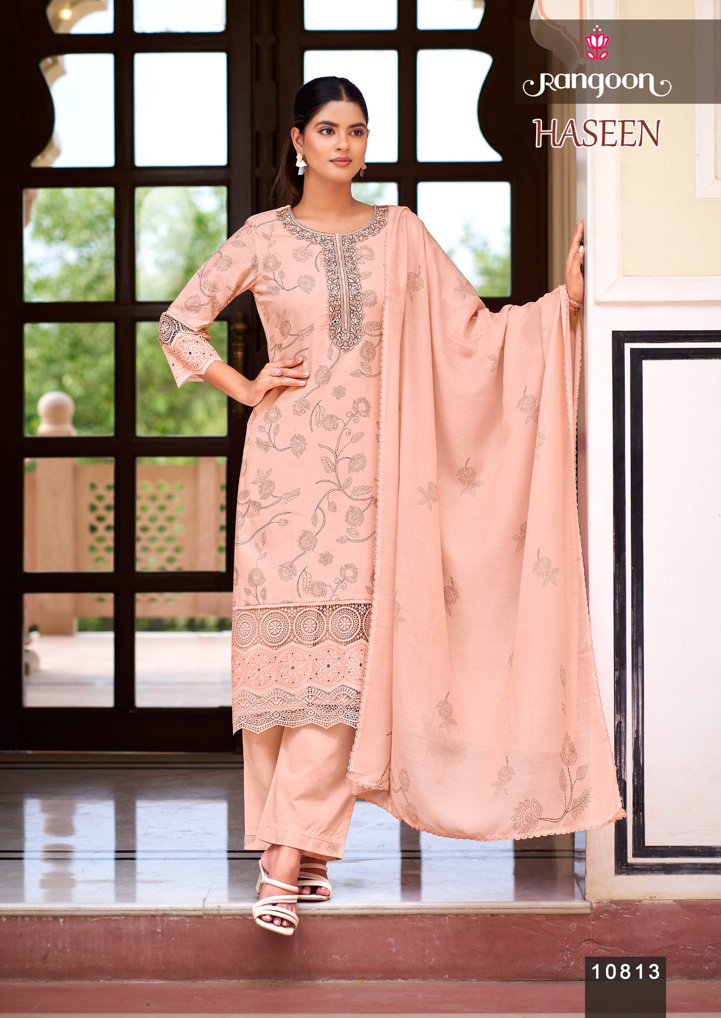 Rangoon "Haseen" Premium Cotton Schiffli & Embroidery salawar kameez