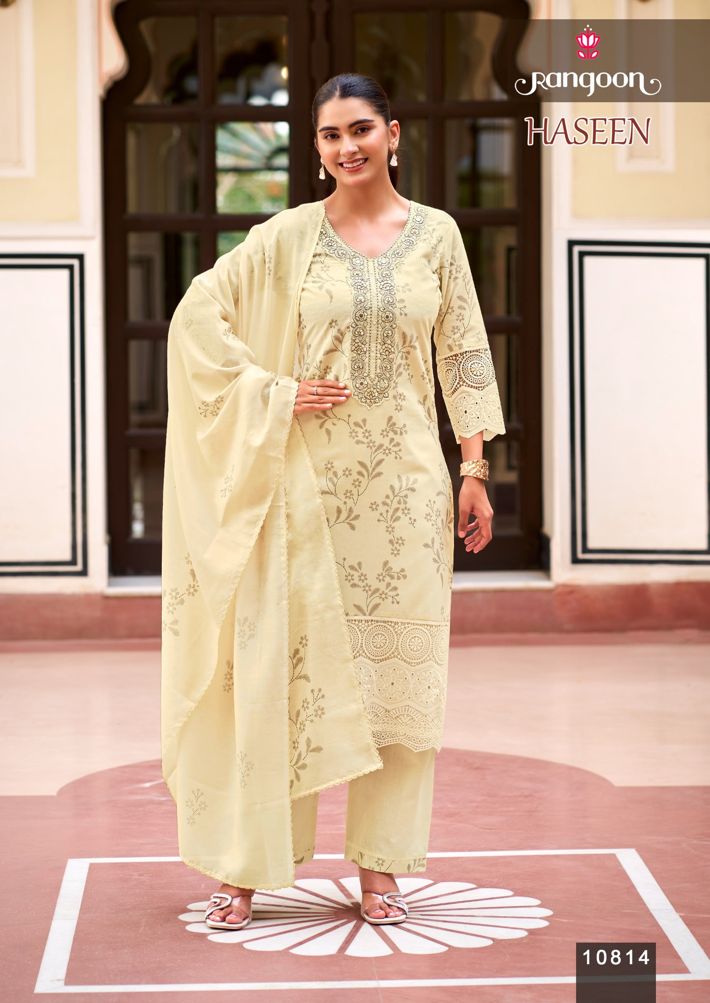 Rangoon "Haseen" Premium Cotton Schiffli & Embroidery salawar kameez