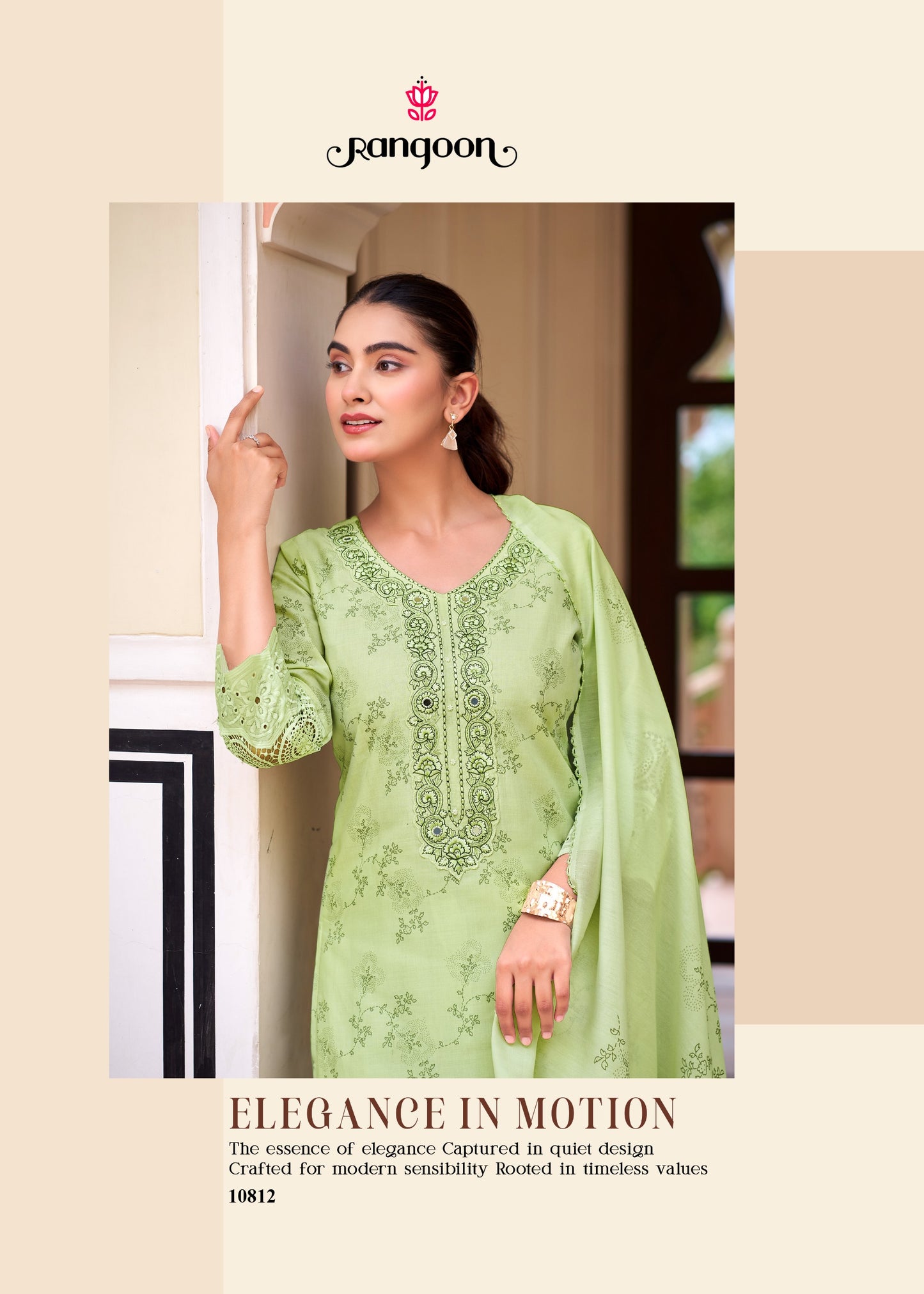 Rangoon "Haseen" Premium Cotton Schiffli & Embroidery salawar kameez