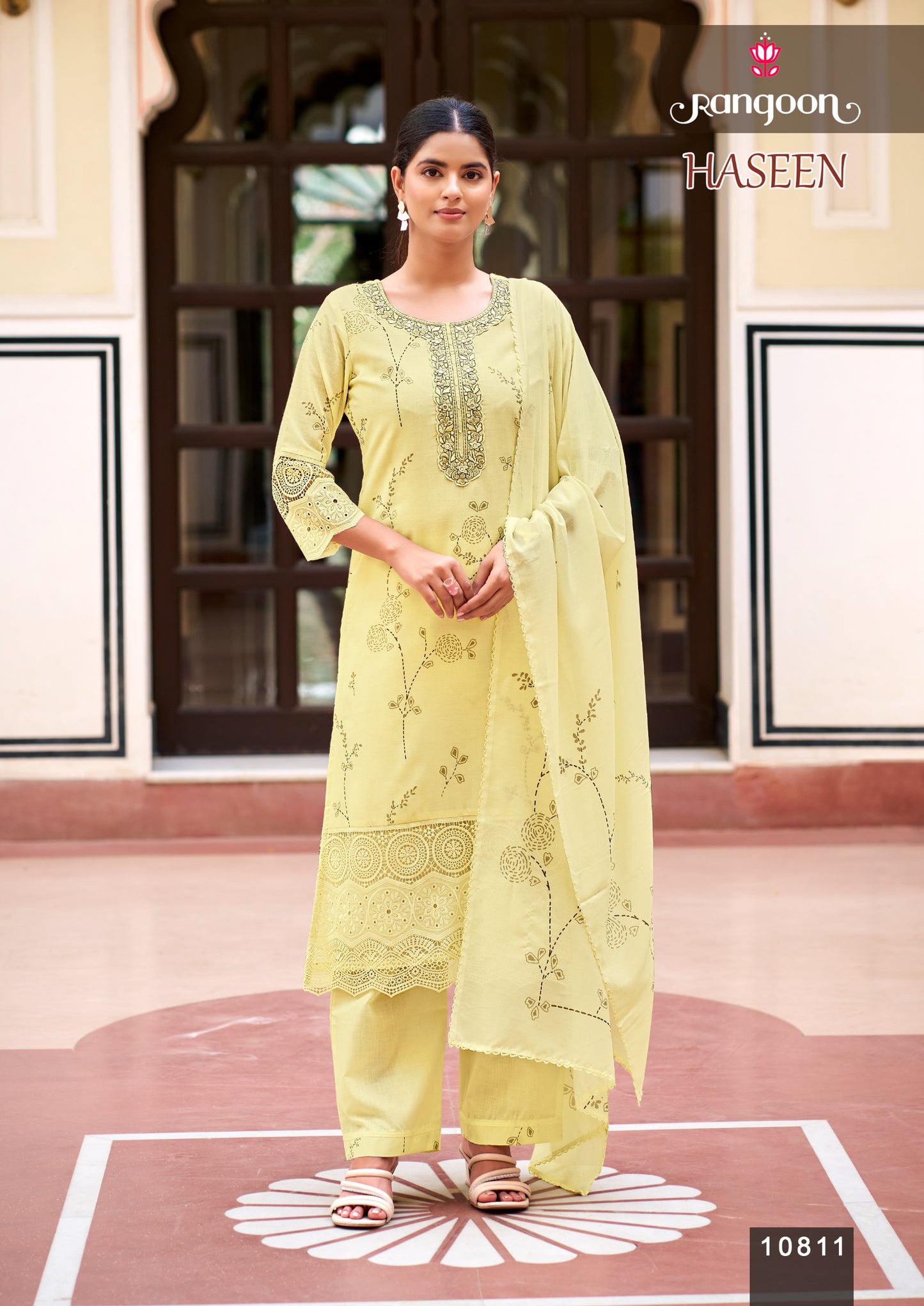 Rangoon "Haseen" Premium Cotton Schiffli & Embroidery salawar kameez