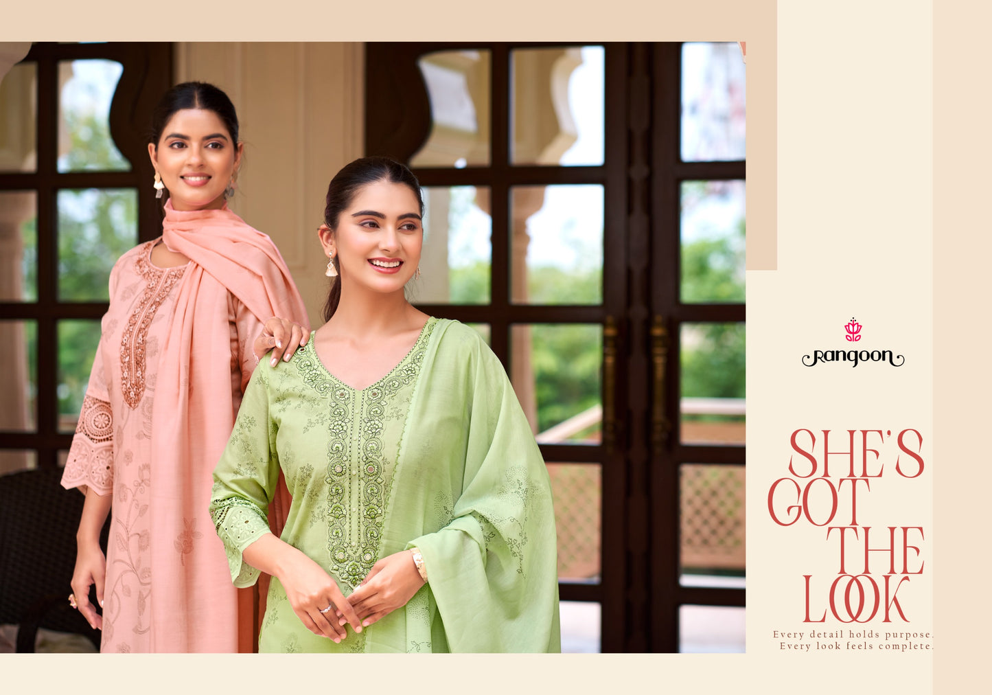 Rangoon "Haseen" Premium Cotton Schiffli & Embroidery salawar kameez
