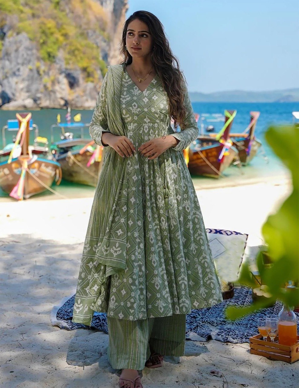 Women’s Anarkali Pent Dupatta Set