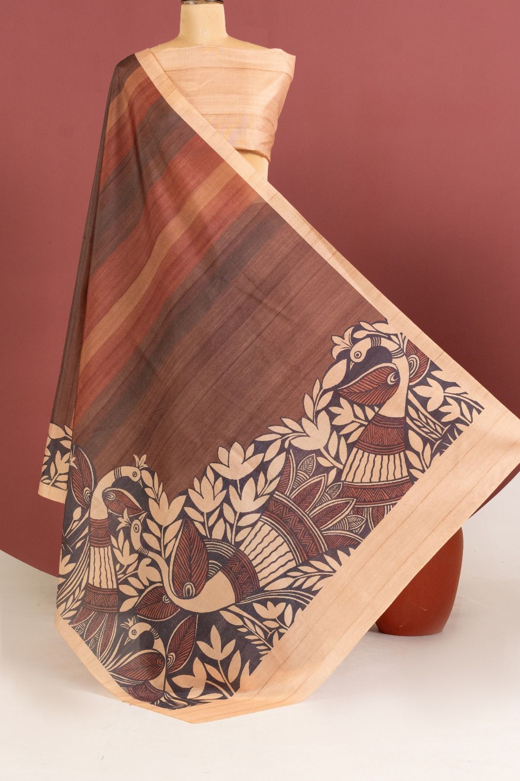 The Mayura Stripe Tussar Collection Saree