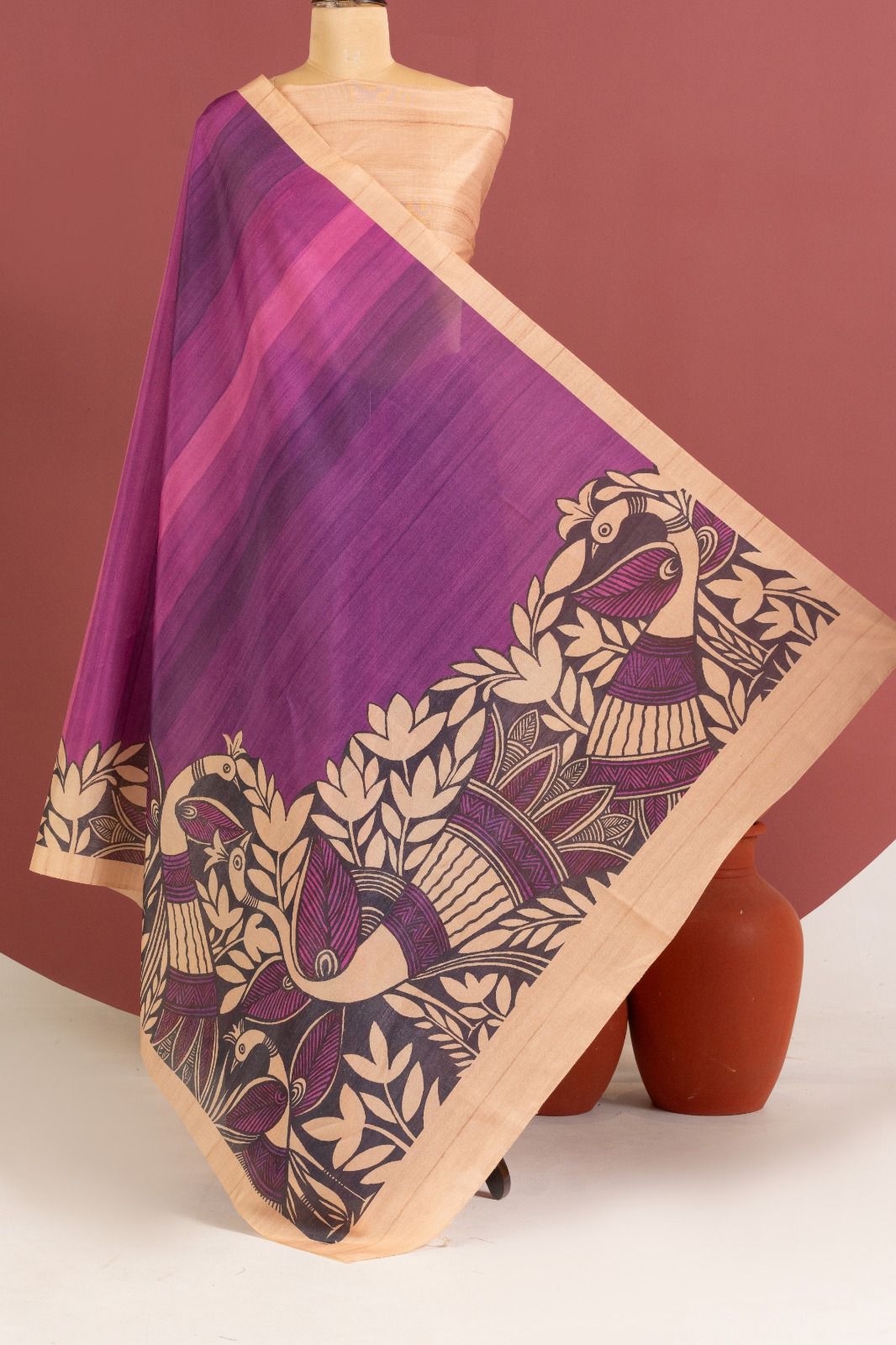 The Mayura Stripe Tussar Collection Saree