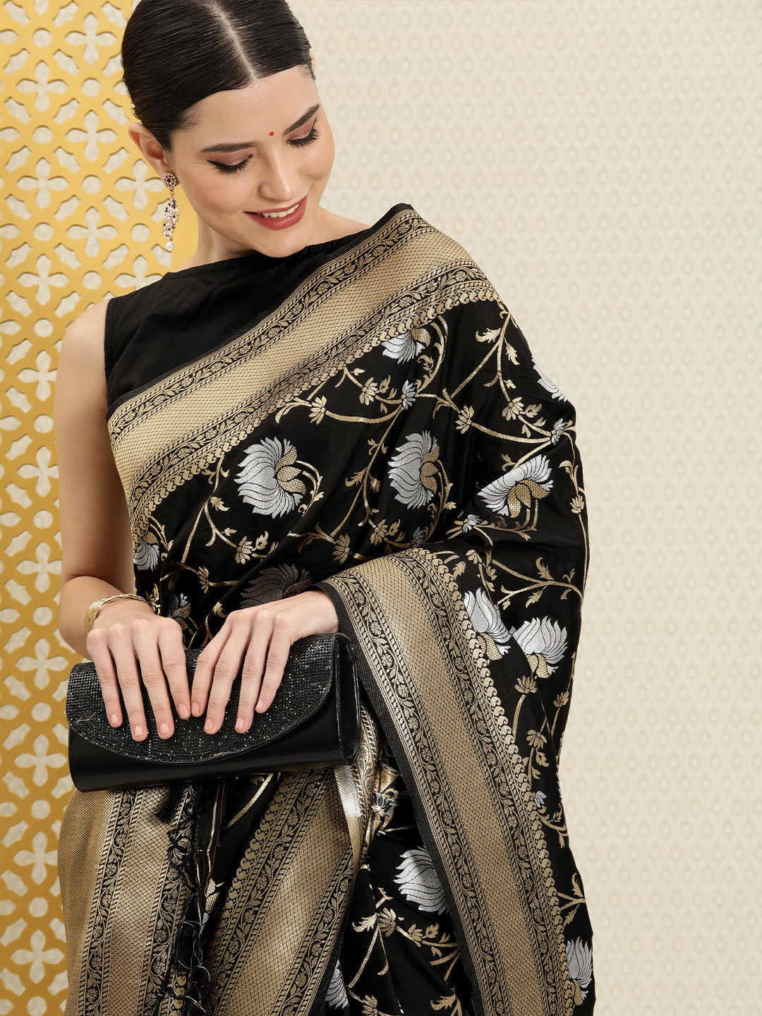 Pure Tussar Silk Saree with Pen Kalamkari Artwork