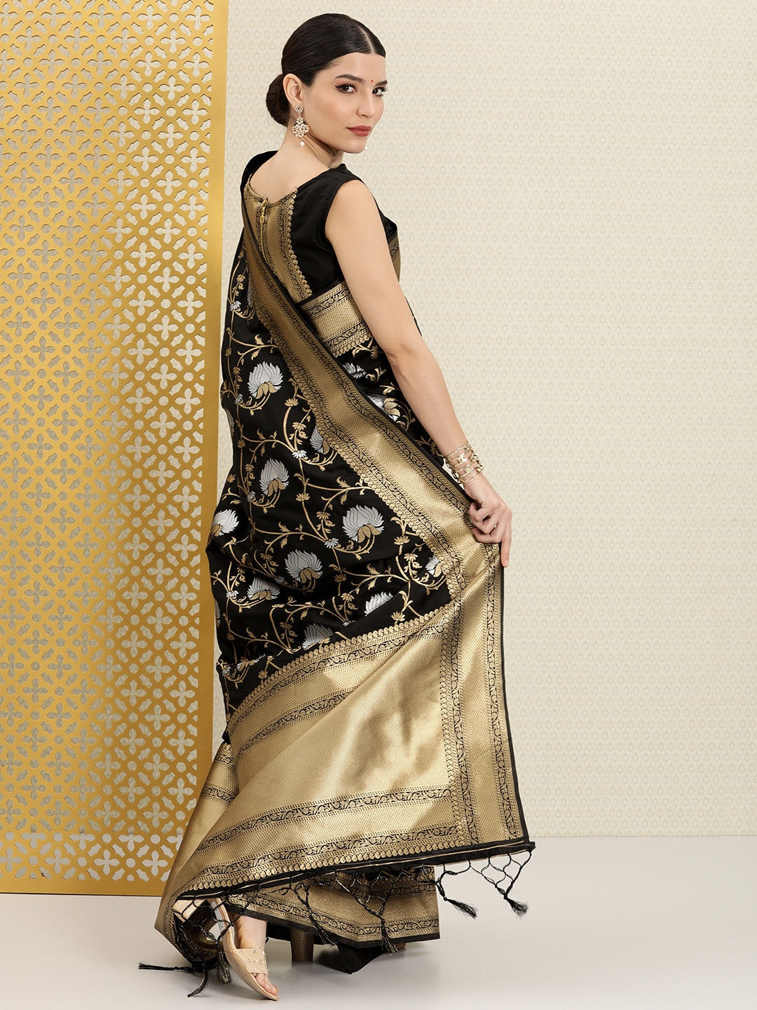 Pure Tussar Silk Saree with Pen Kalamkari Artwork