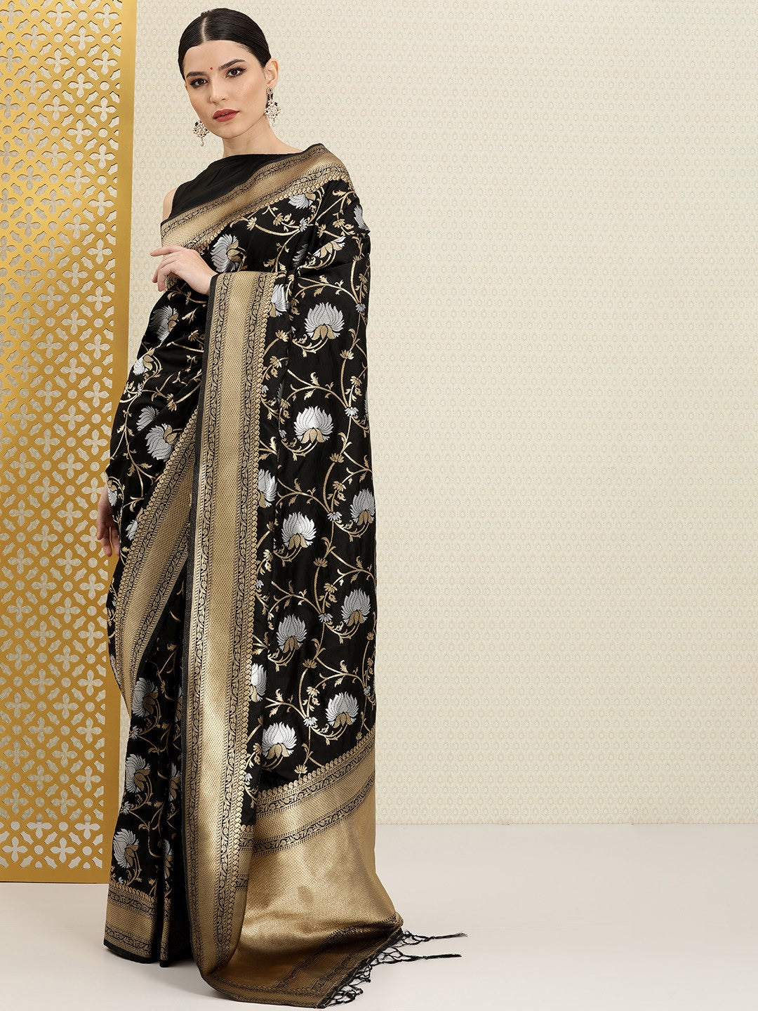 Pure Tussar Silk Saree with Pen Kalamkari Artwork