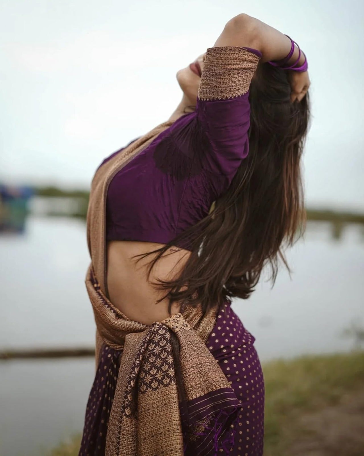 Silk Saree from the this store is adorned with beautiful Zari work in form of traditional motifs.