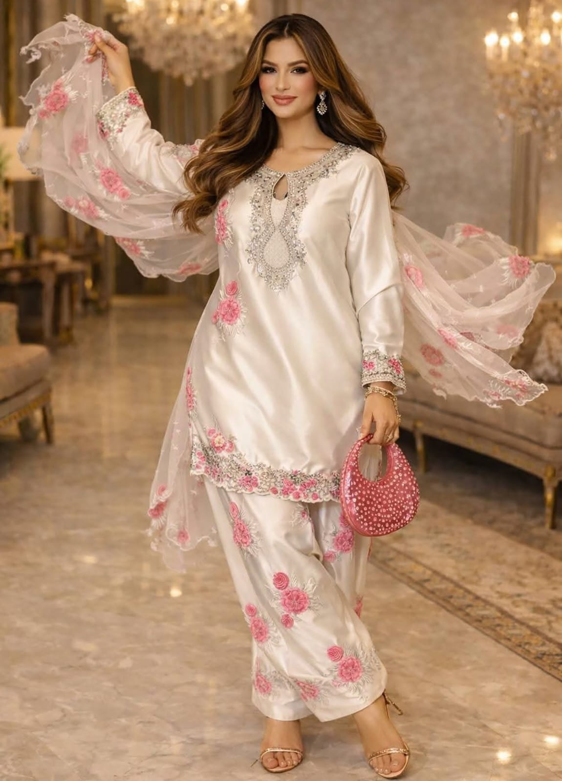 The Ultimate Festive Look in White & Rose Pink 💕