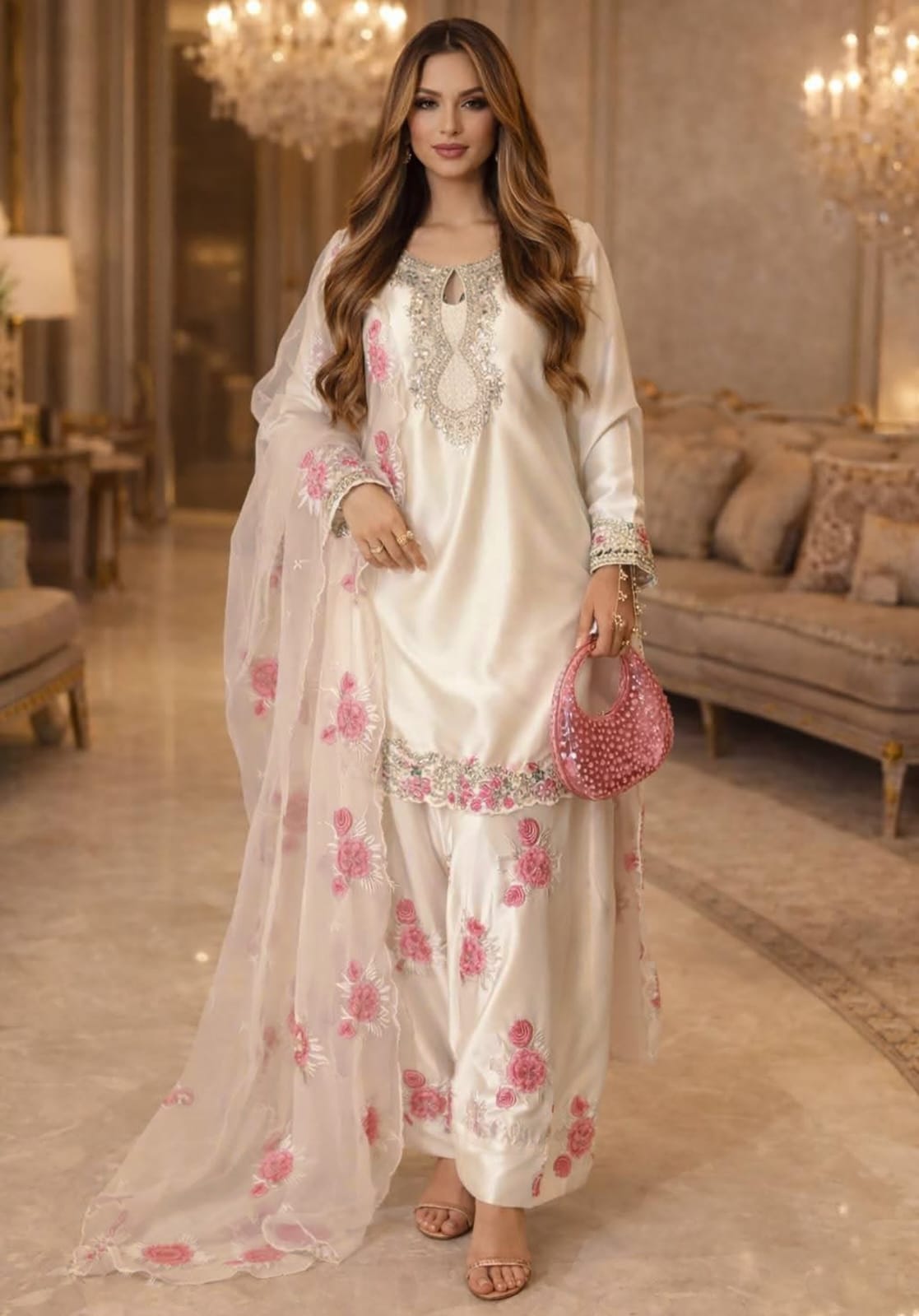 The Ultimate Festive Look in White & Rose Pink 💕