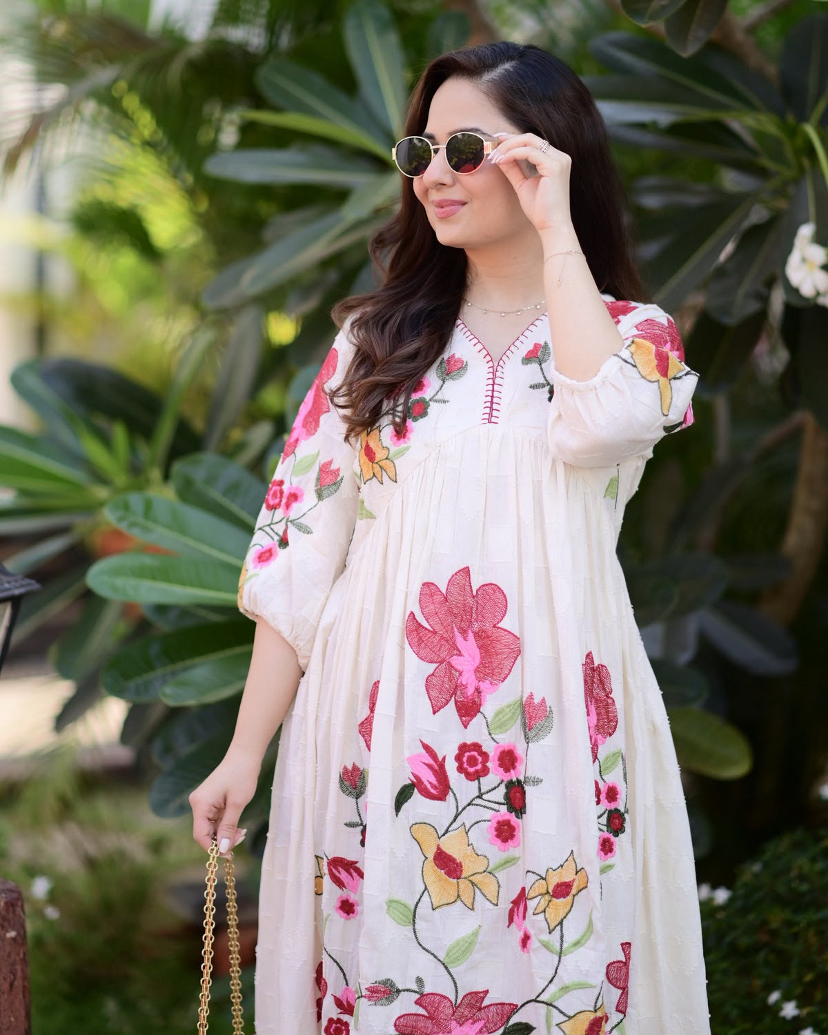 _✨ WEAR SUMMER FRIENDLY AND TRENDY MAXI GOWN WITH EMBROIDERY WORK✨_