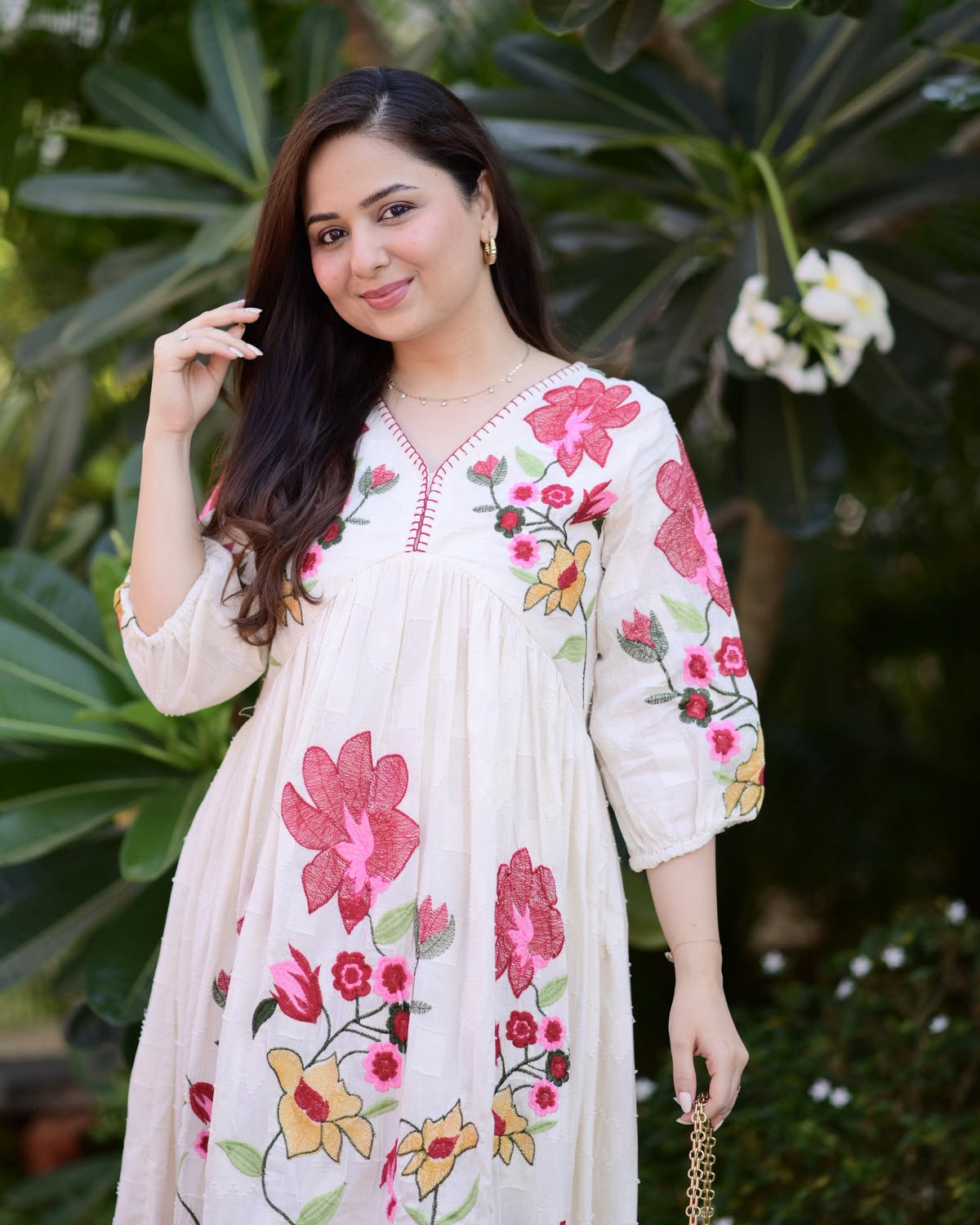 _✨ WEAR SUMMER FRIENDLY AND TRENDY MAXI GOWN WITH EMBROIDERY WORK✨_