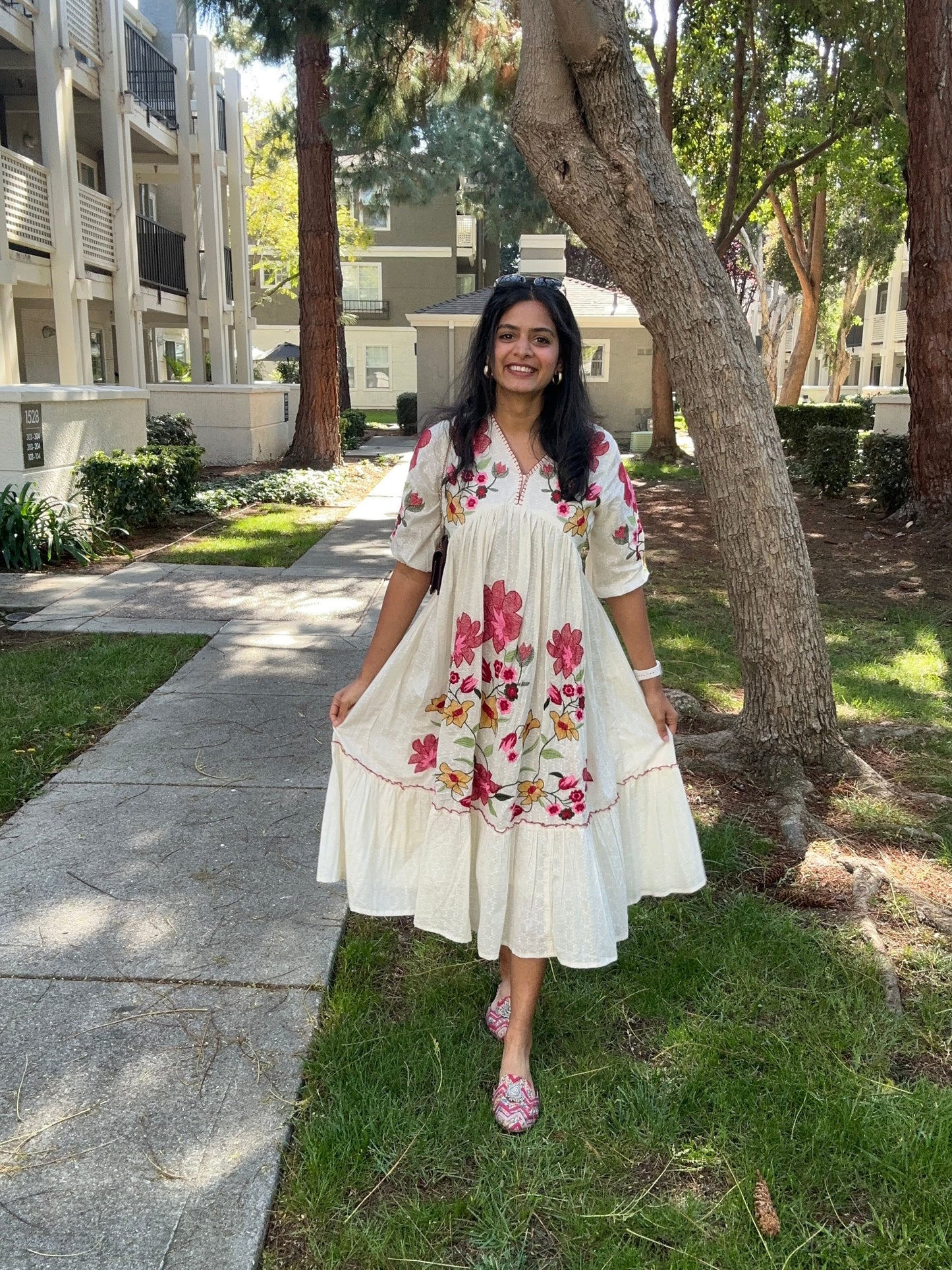 _✨ WEAR SUMMER FRIENDLY AND TRENDY MAXI GOWN WITH EMBROIDERY WORK✨_