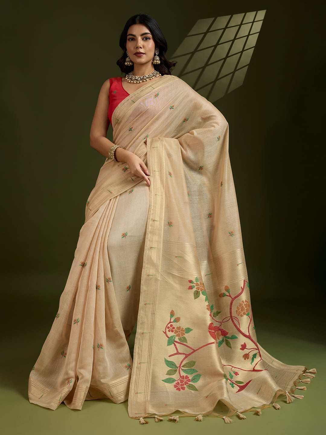 AGAIN NOW WE COME WITH TOTALLY NEW CONCEPT PAITHANI🦚 IN MUGA COTTON
