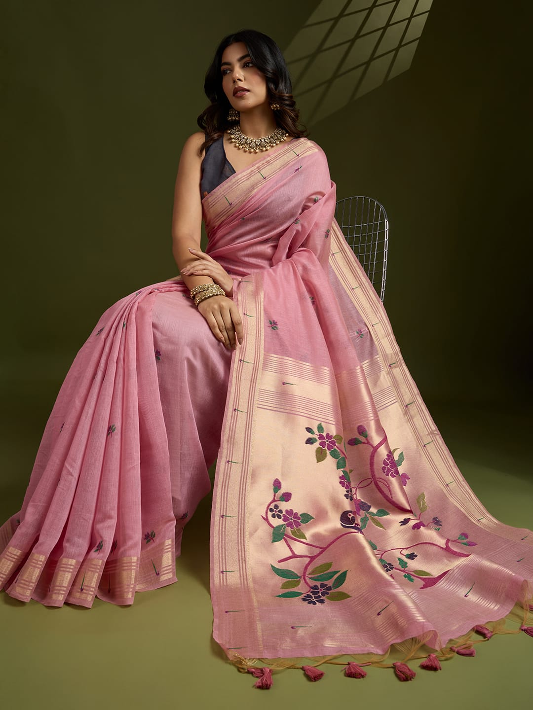 AGAIN NOW WE COME WITH TOTALLY NEW CONCEPT PAITHANI🦚 IN MUGA COTTON