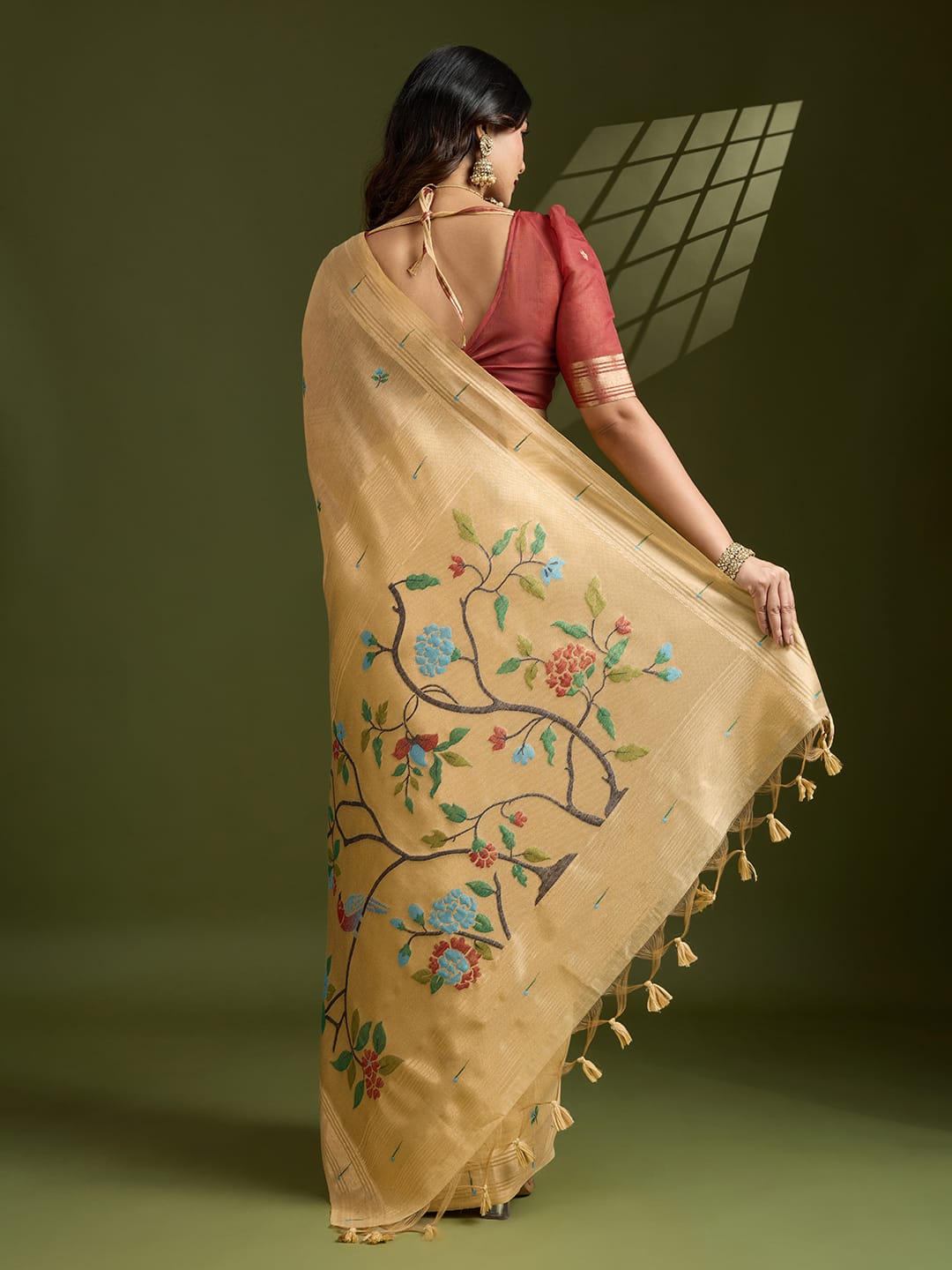 AGAIN NOW WE COME WITH TOTALLY NEW CONCEPT PAITHANI🦚 IN MUGA COTTON