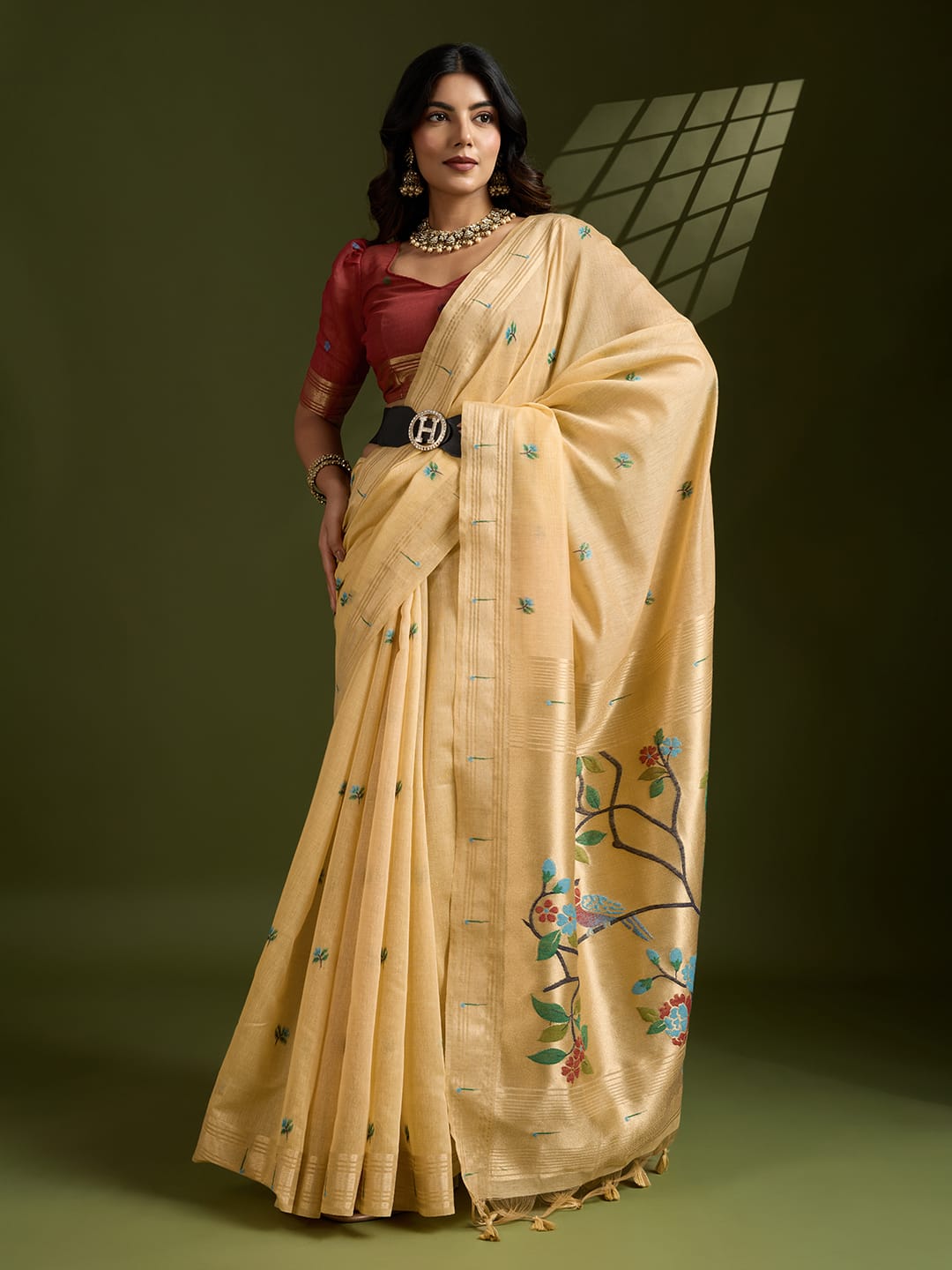 AGAIN NOW WE COME WITH TOTALLY NEW CONCEPT PAITHANI🦚 IN MUGA COTTON
