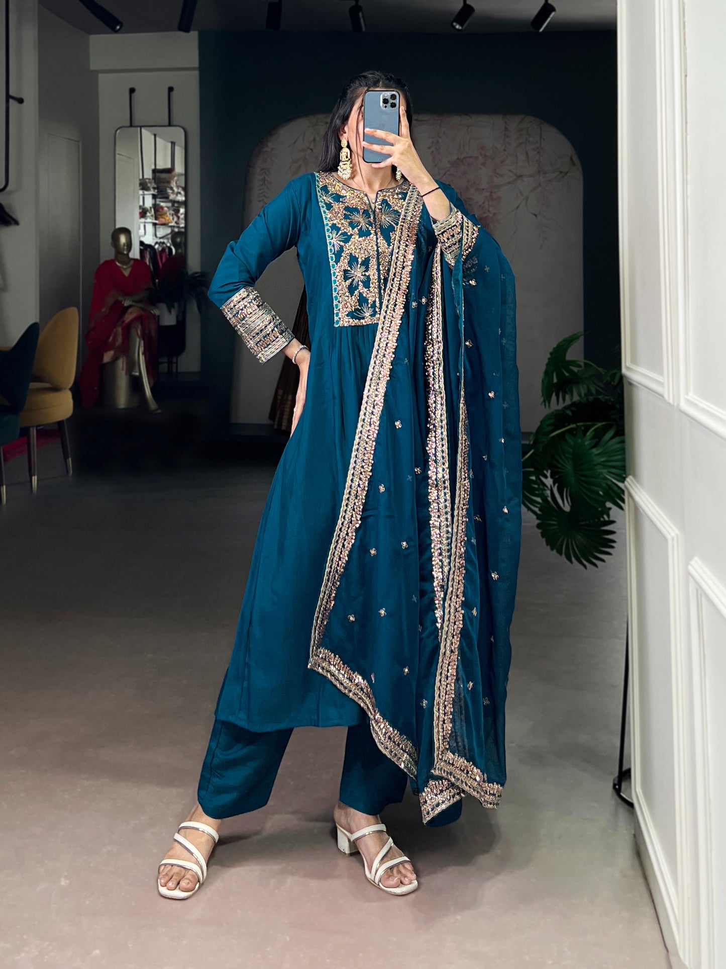 Let the smooth fall of Roman silk enhance your style with its classic charm and graceful finish 🦋