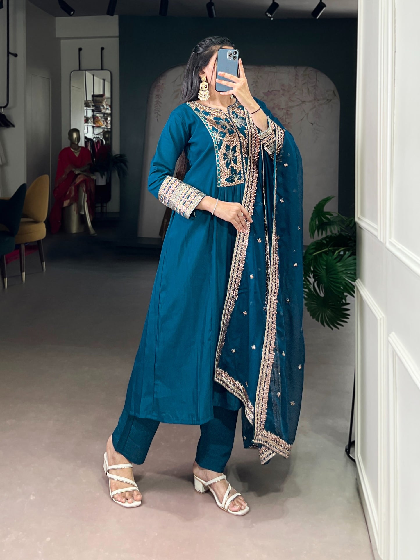 Let the smooth fall of Roman silk enhance your style with its classic charm and graceful finish 🦋