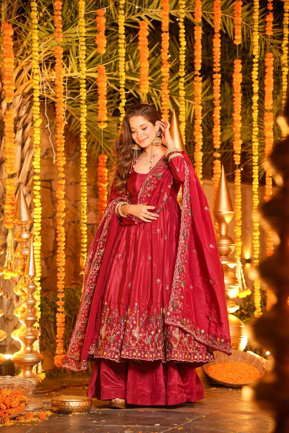 Enjoy your Summer 🌞with our Very Beautiful 3ps Anarkali Set 🪡  🌸
