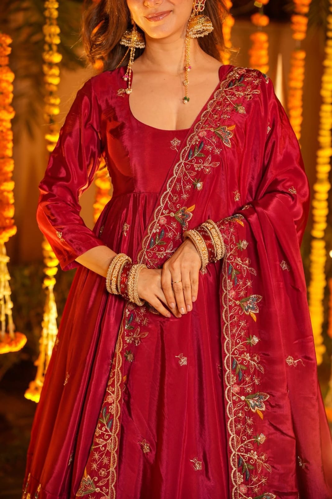 Enjoy your Summer 🌞with our Very Beautiful 3ps Anarkali Set 🪡  🌸