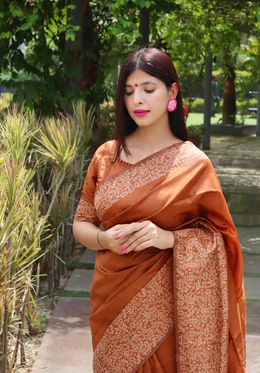 WE ARE COME AGAIN WITH NEW DEMANDING KALAMKARI WEAVING SAREE JUST FOR YOU