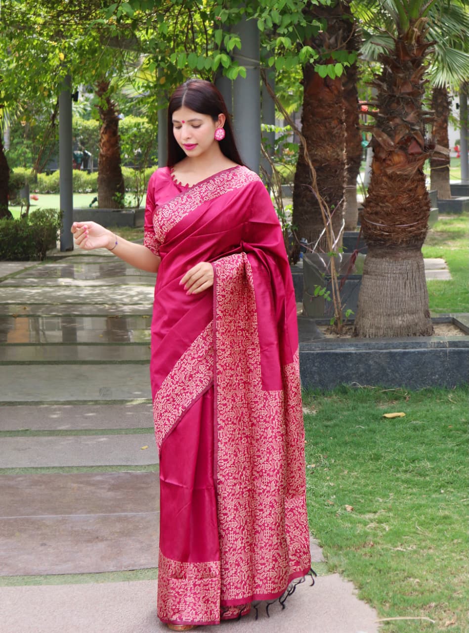 WE ARE COME AGAIN WITH NEW DEMANDING KALAMKARI WEAVING SAREE JUST FOR YOU