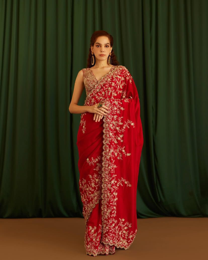 Heavy Rangoli Silk With Beautiful Zari + 3 M.M Sequence Embroidery Work And C-Pallu Cutwork saree