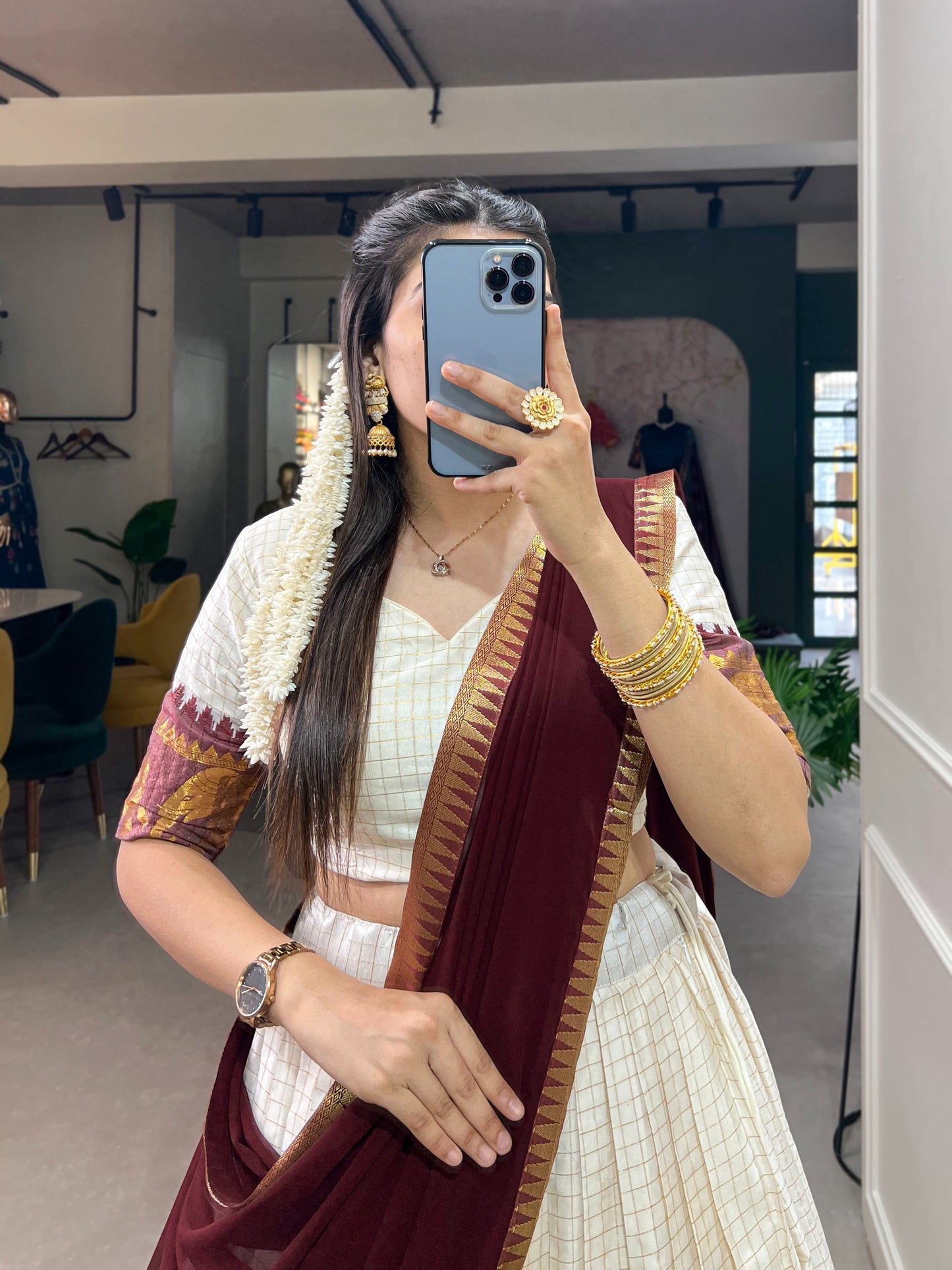 Elegant poly cotton lehengas crafted to bring comfort, grace, and festive charm to your special occasions. 🥀
