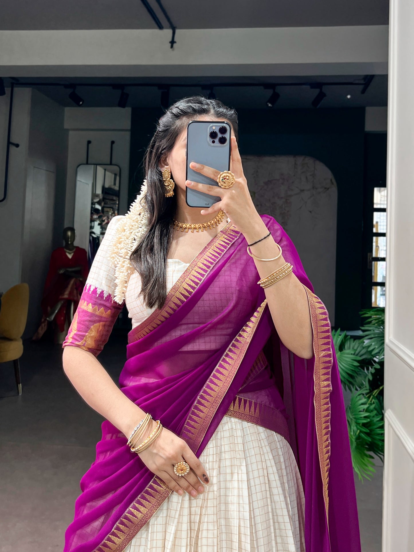 Elegant poly cotton lehengas crafted to bring comfort, grace, and festive charm to your special occasions. 🥀
