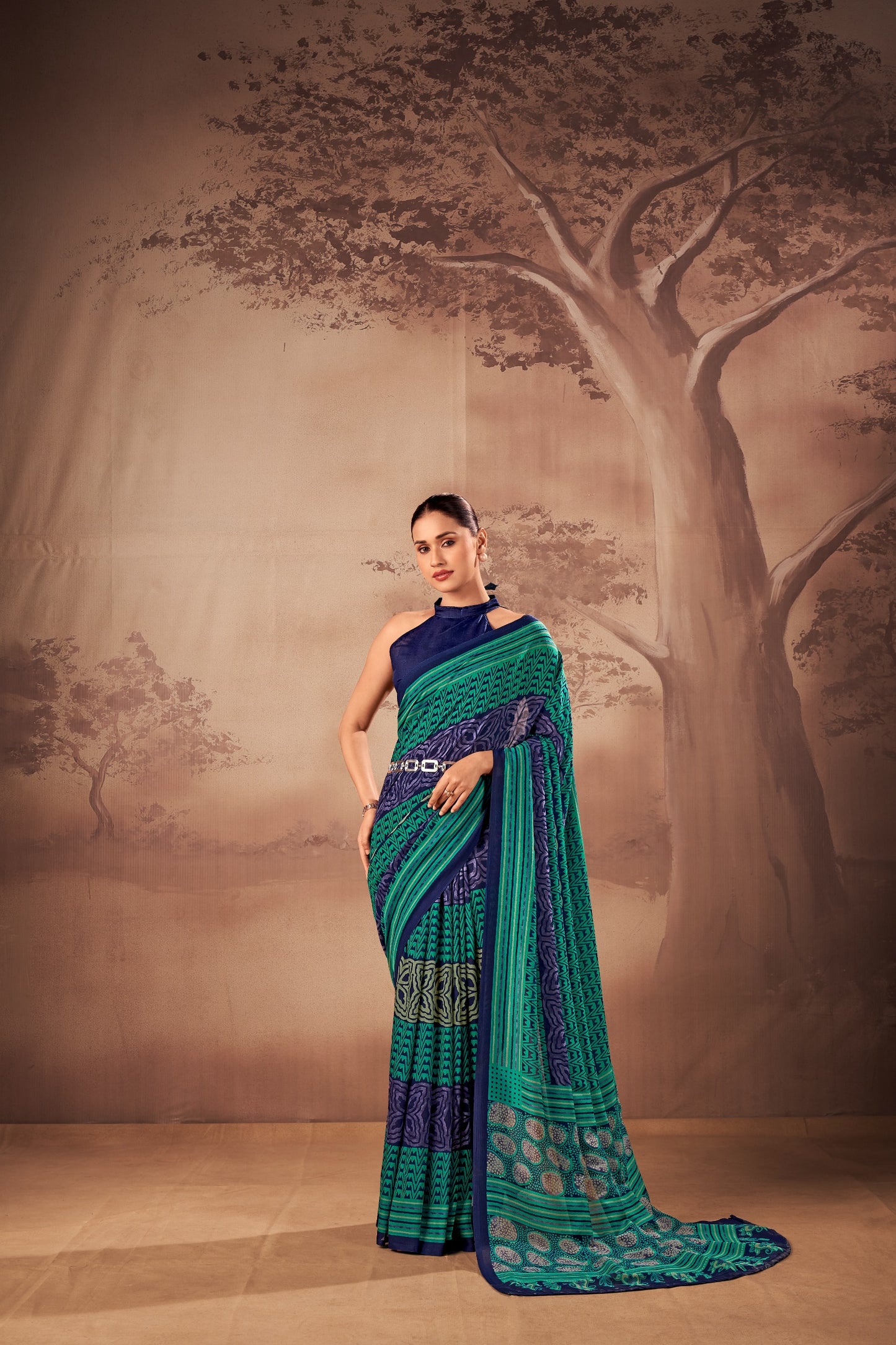 Soft elegance meets everyday grace in this beautifully printed poly mal cotton saree. 🪷