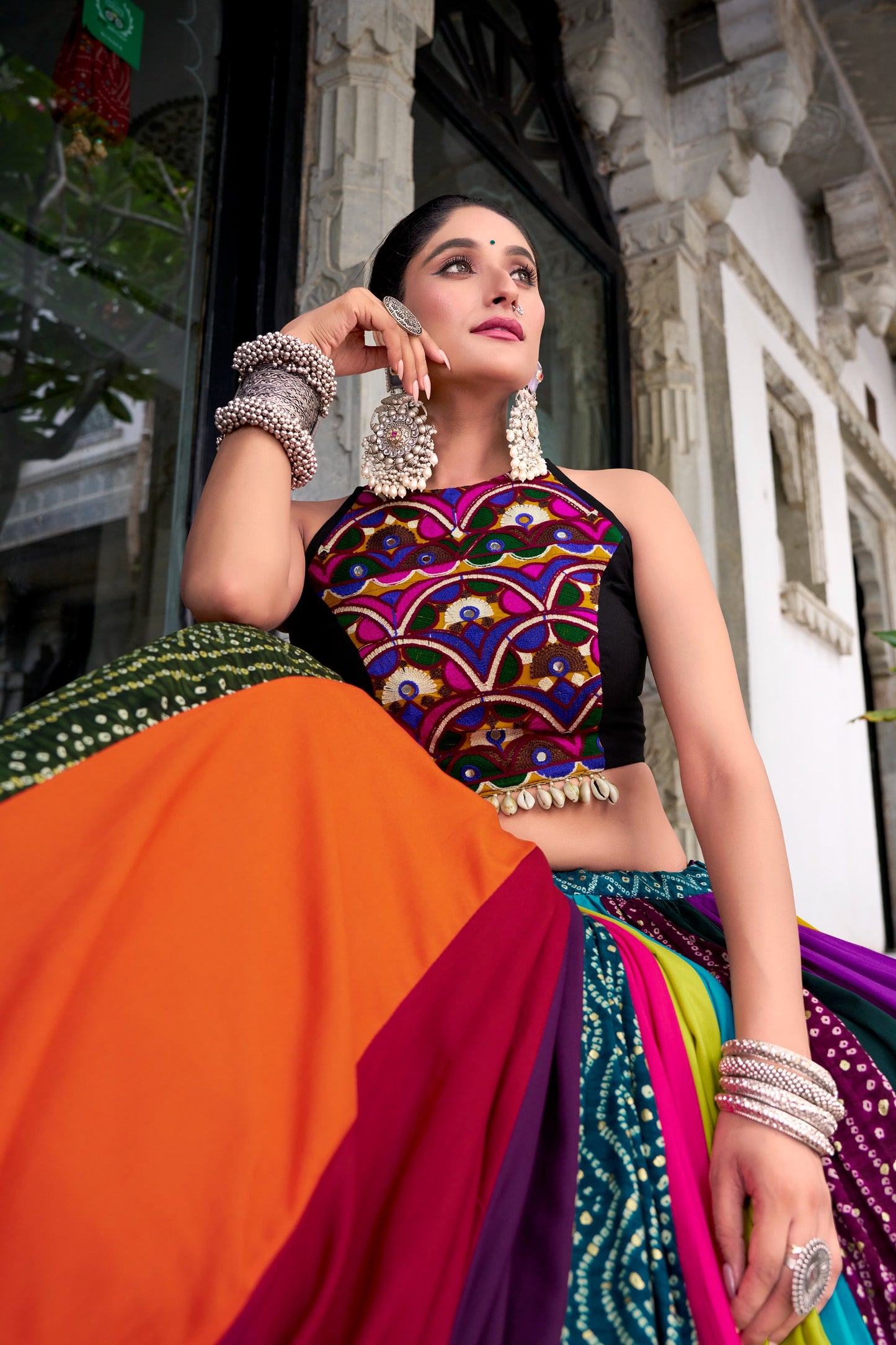 Pure Rayon Lehenga featuring Printed Design with Gota Patti Detailing
