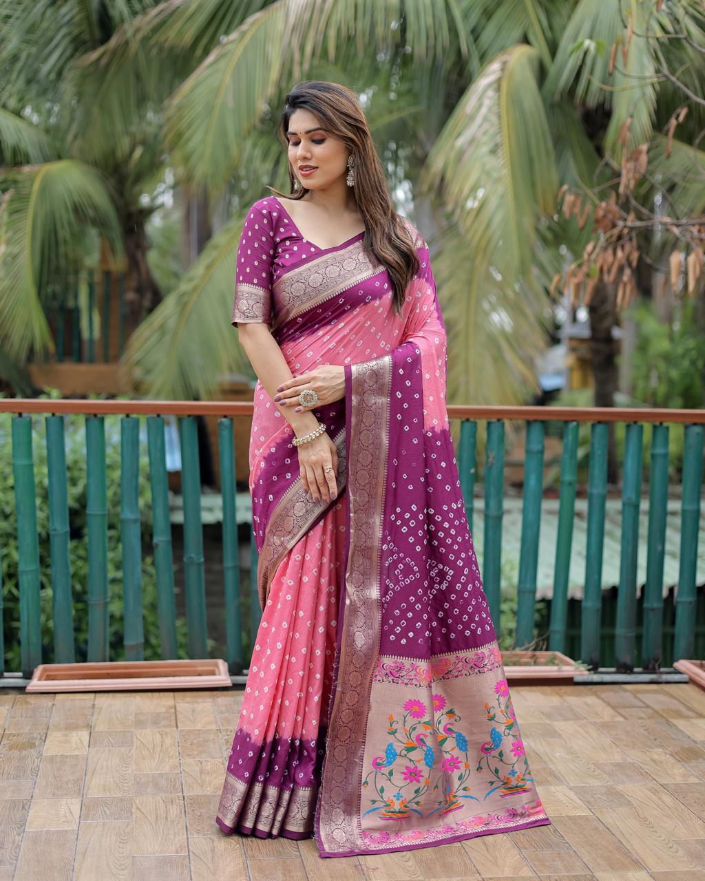 🪂Paithani With Bandhej Collection🪂