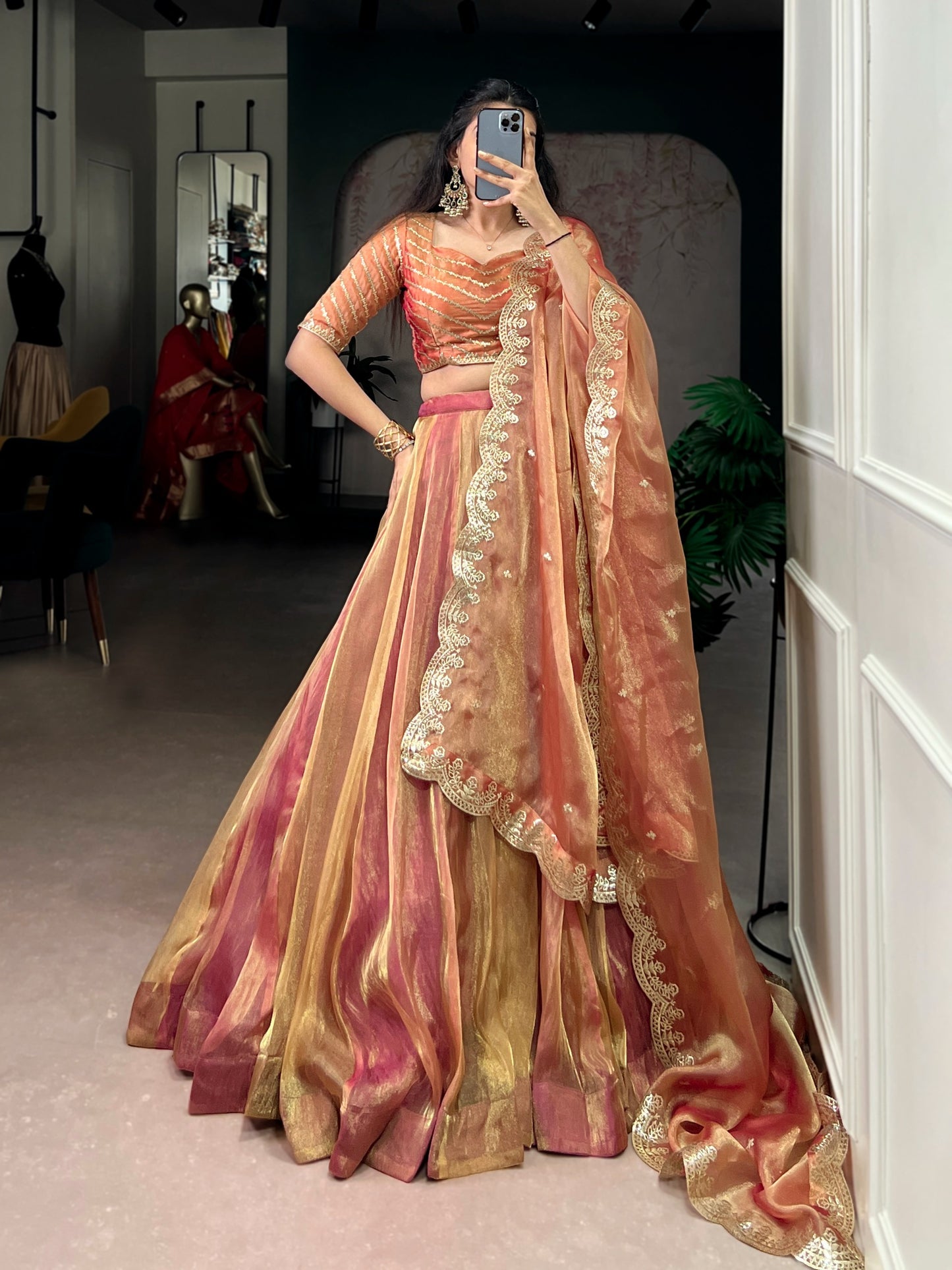 The flowing silhouette, delicate embroidery, and ethereal dupatta come together to create a look that feels effortlessly royal.🩷