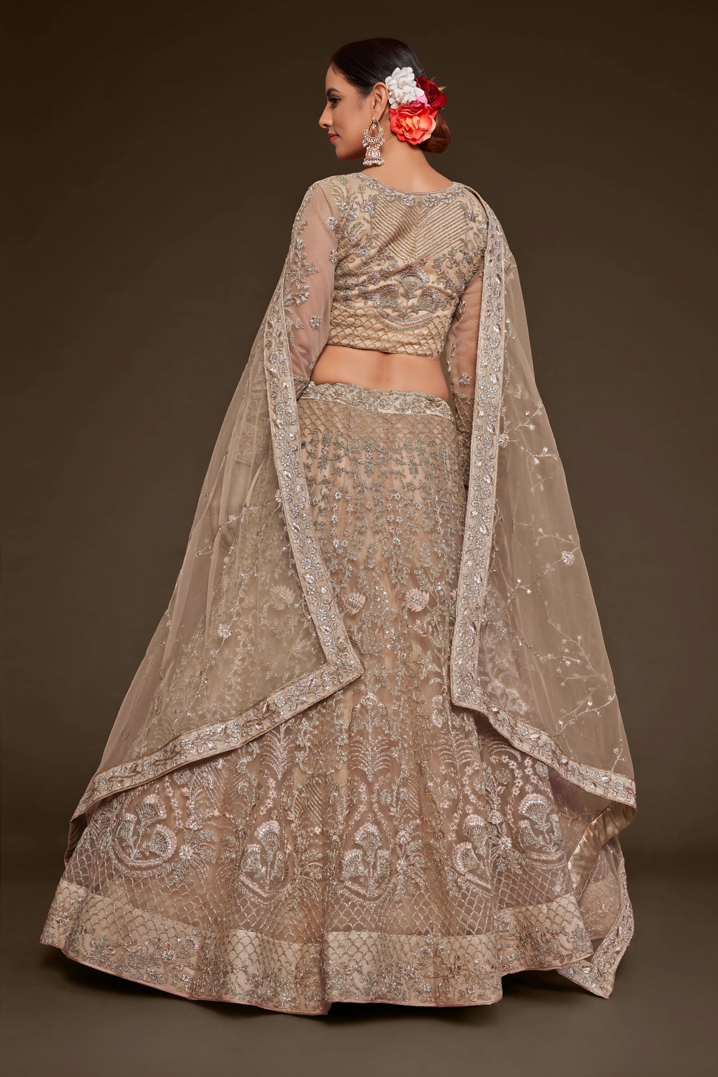 🌟 Royal Beige Heavy Embroidered Lehenga Choli 🌟