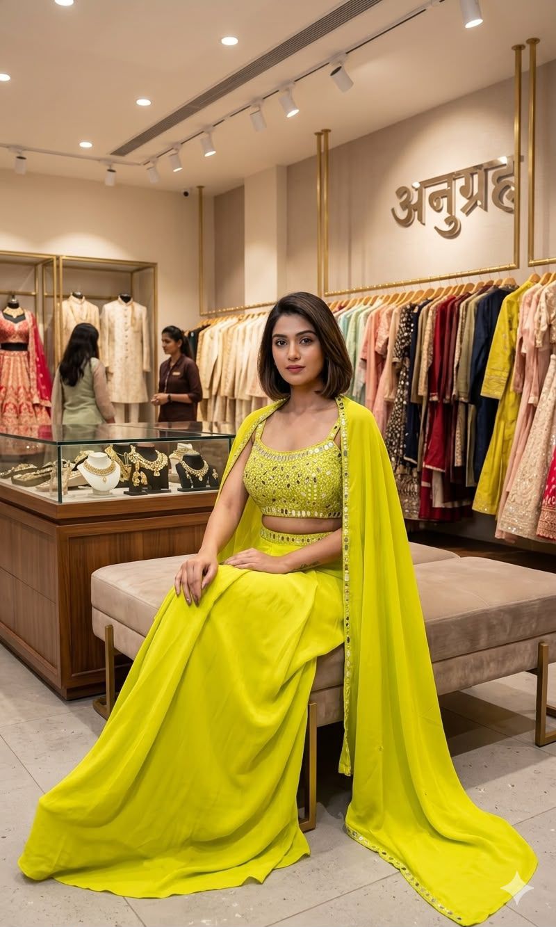 ✨ THIS WEDDING SEASON WEAR OUR BEAUTIFUL 3 PIECE WITH REAL MIRROR WITH  EMBROIDERED BLOUSE, SKIRT AND LONG SHRUGE✨