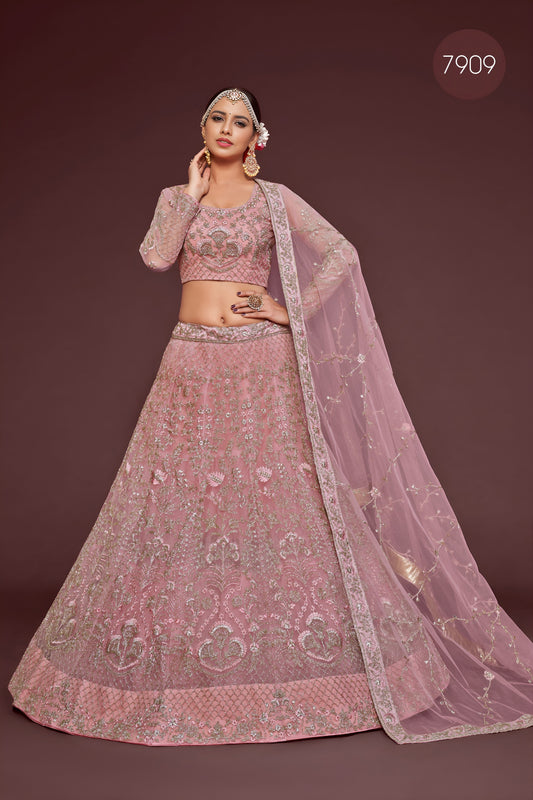 🌸 Dusty Pink Bridal Lehenga Choli 🌸