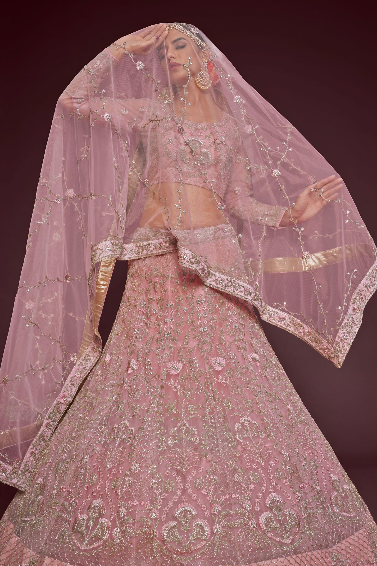🌸 Dusty Pink Bridal Lehenga Choli 🌸