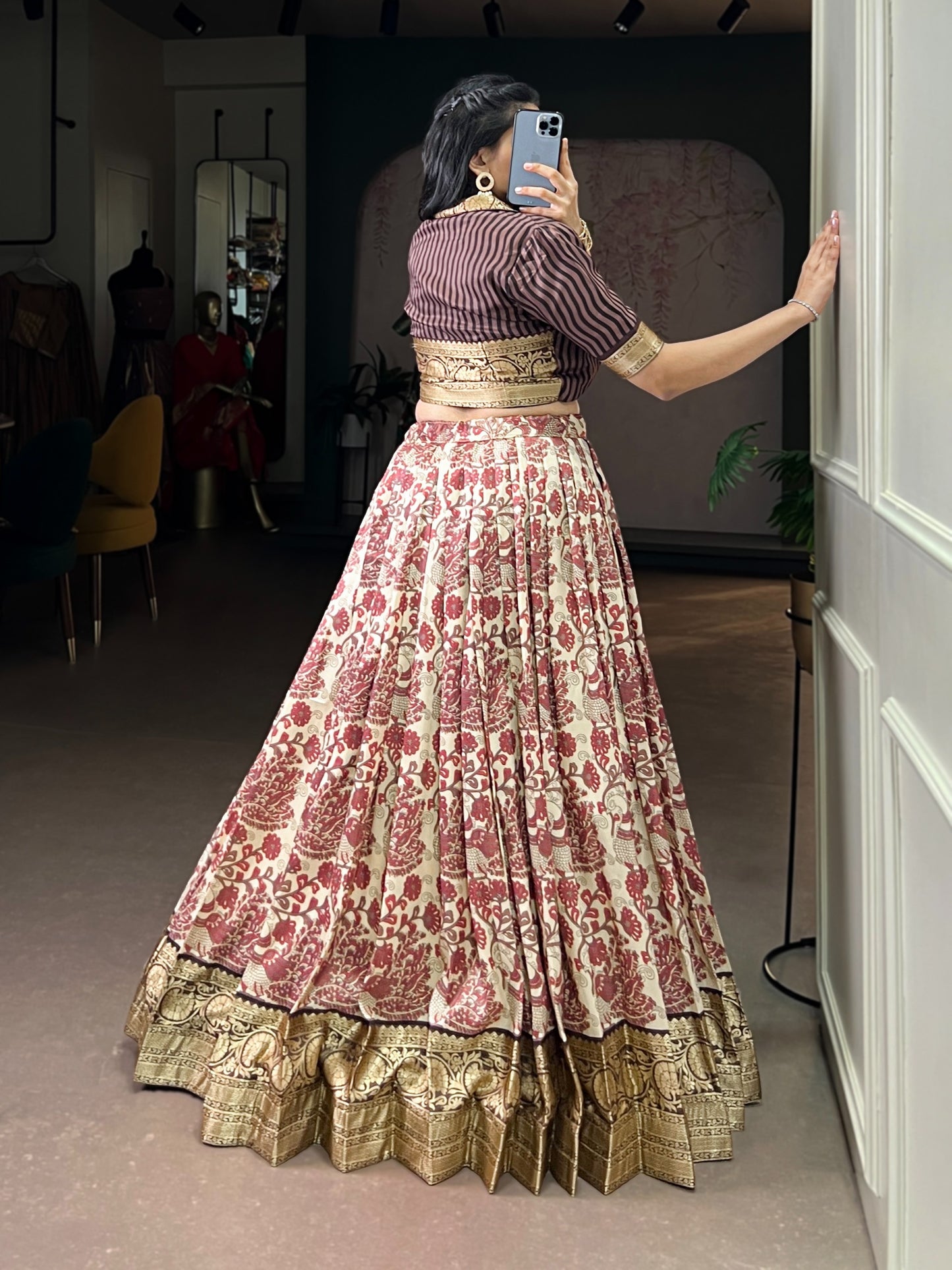 When tradition meets style Feel like royalty in this handcrafted Tasar Silk lehenga choli 🌸