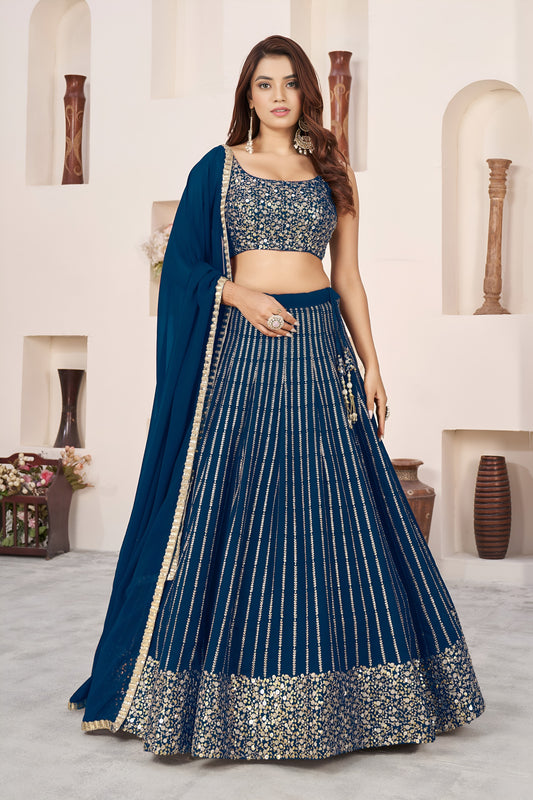 💙 Stunning Blue Sequins Lehenga Choli 💙